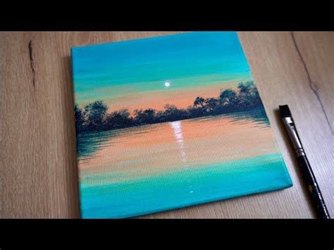 Calm Evening Sunset Acrylic Painting For Beginners Simple Acrylic