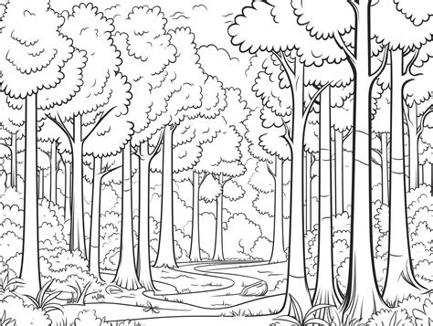 Wonderful Deciduous Forest Coloring Page