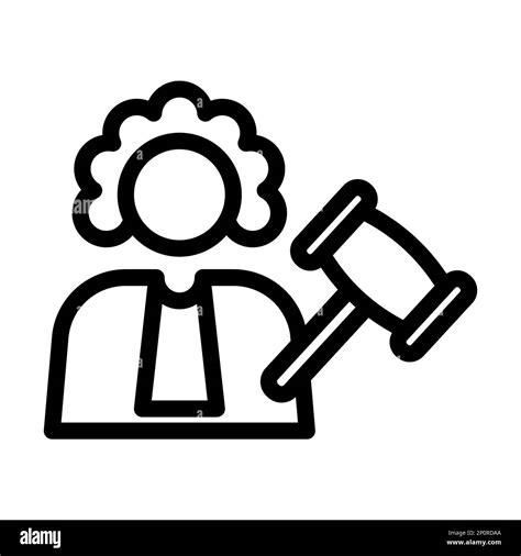 Judge Giving Order Vector Thick Line Icon Stock Photo Alamy