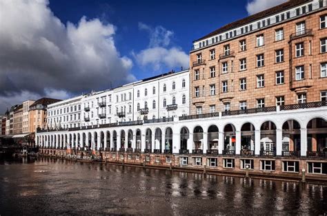 Street View Of Downtown Hamburg Germany Stock Image Image Of Harbor