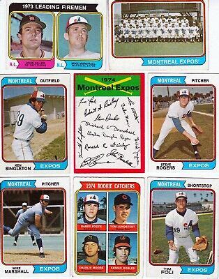 1974 Topps EXPOS Team Set 29 Cards 3 RC W Traded Team Signature