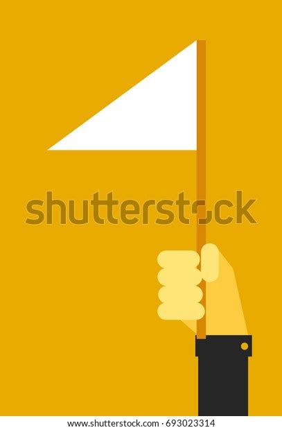 Hand Holding White Flag Stock Vector Royalty Free 693023314