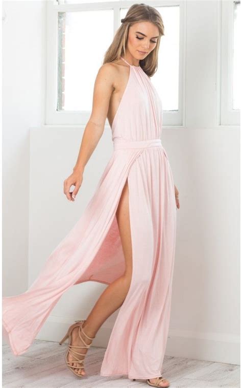 Blush High Neck Halter Maxi Dress Maxi Dress Women Dress Online Fashion