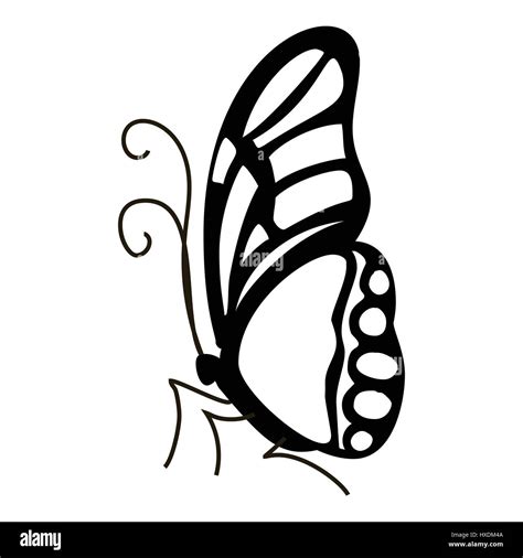 Contour Butterfly Icon Simple Style Stock Vector Image And Art Alamy