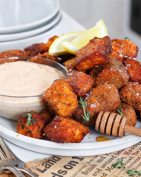 Air Fryer Crispy Hot Honey Salmon Bites