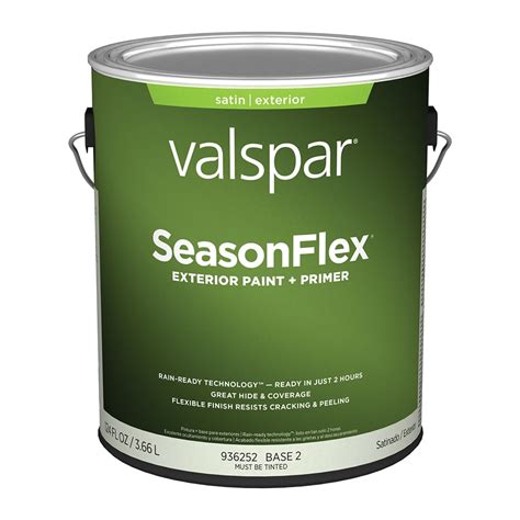 Valspar Seasonflex Satin Base 2 Latex Exterior Paint Actual Net Contents 124 Fl Oz At