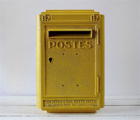 Original French La Poste Cast Iron Mailbox Mid Century