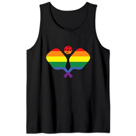 Pickleball Tank Top Gay Pride Rainbow Ball And Paddles Sold By Annnora Interstate SKU 376675