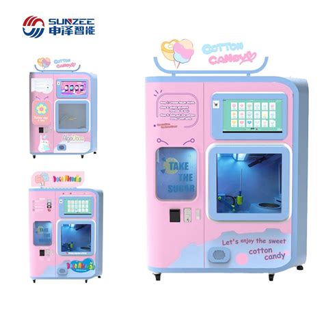 Automatic Cotton Candy Robot Electric Sugar Cotton Candy Floss Vending