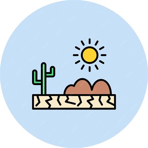 Ilustración De La Llanura Del Desierto Con Clima Caluroso Vector Premium