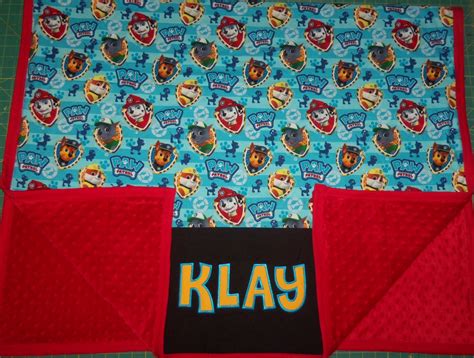 Personalized Paw Patrol Minky Blanket