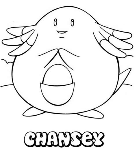 Cute Chansey Pokemon Färbung Seite Kostenlose druckbare Malvorlagen