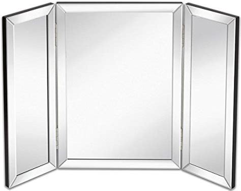 Hamilton Hills Trifold Vanity Mirror Solid Hinged Sided Tri Fold