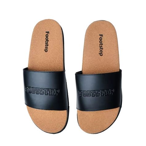 Jual Foot Step Footstep Footwear Sandal Pria Slide Shelby Full Black