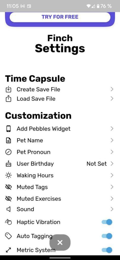 Finch Self Care Widget Pet Selbstpflege Per App Android User