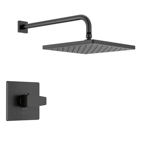 Delta Modern1 Handle Wall Mount Shower Trim Kit In Matte Black Valve