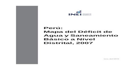 Mapa del Déficit de Agua y Saneamiento Básico a Nivel Distrital 2007