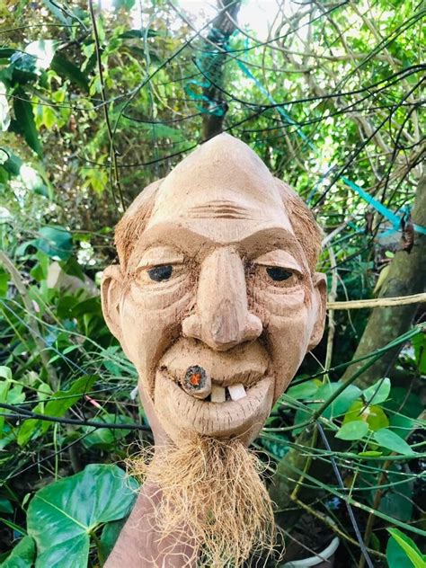 Coconut Husk Wall Hanging Mask Hand Crafted Coconut Head Art Decor