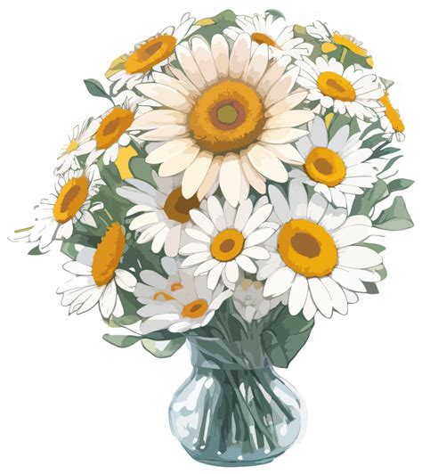 Daisy Flower Bouquet Clip Art with AI Generative 28013061 PNG