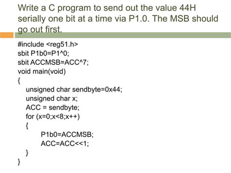 Intel 8051 Programming in C | PPT