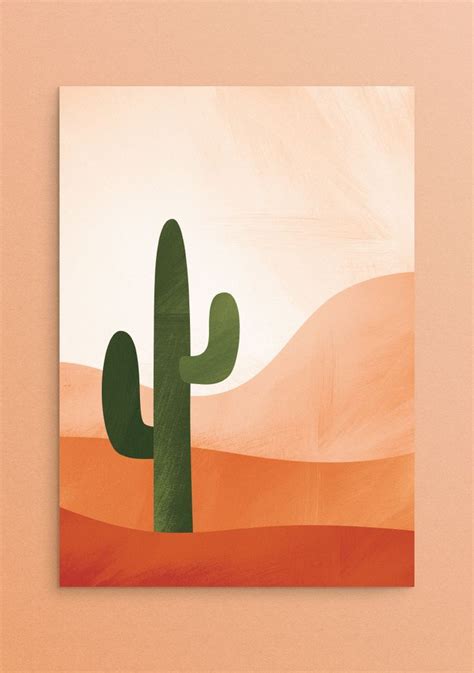 Cactus Print Printable Desert Wall Art Southwestern Decor Desert