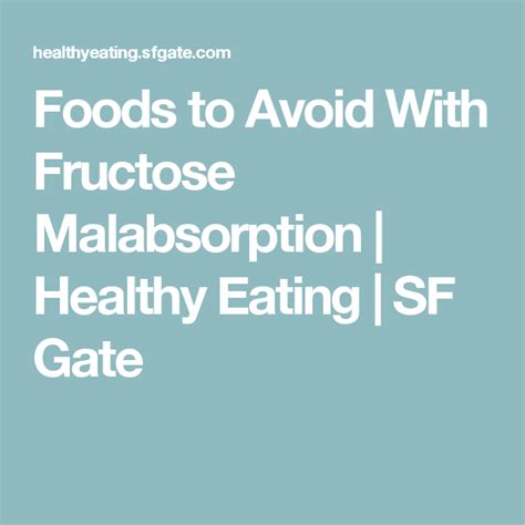 Foods To Avoid With Fructose Malabsorption Nutrition Guide Fructose