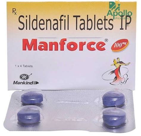 Manforce 100 Mg Tab Packaging Size 4 Tablets At 232 Strip In Surat