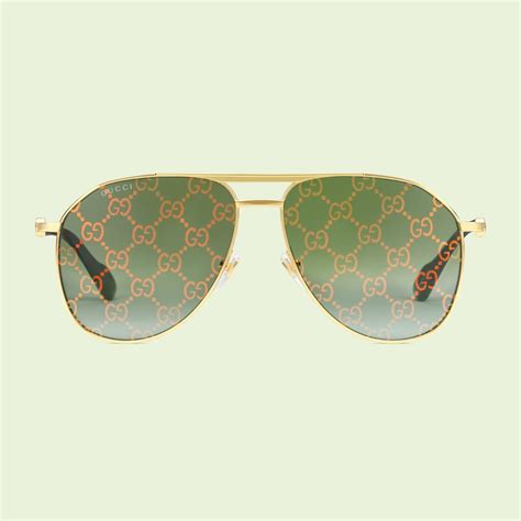 Aviator Frame Sunglasses In Gold Toned Metal Gucci® Uk