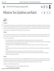 Milestone Two Guidelines And Rubric Pdf Pm Milestone