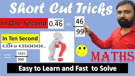 Maths Short Cut Tricks Math Tricks For Fast Calculation Rational Number Solve In One Second