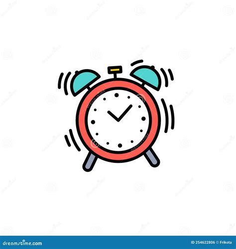 Alarm Clock Ringing Minimalist Icon Colorful Filled Pictogram Desktop