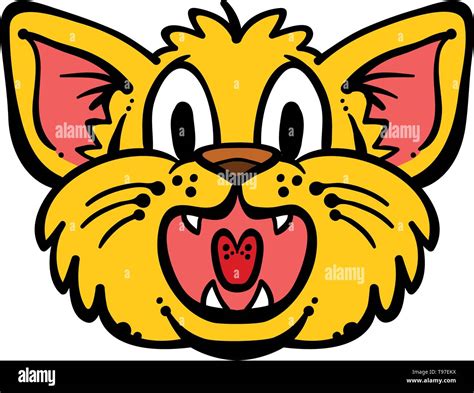 Cute Happy Friendly Cartoon Cat Stock Vector Image And Art Alamy