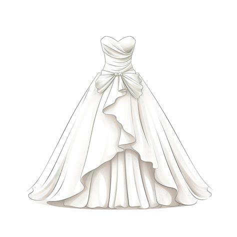 Ilustración De Vestido De Novia En Estilo Minimalista Png Moda