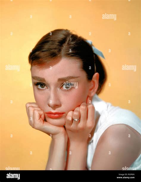 Audrey Hepburn 1929 1993 British Film Actress About 1954 Stock Photo