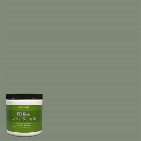 BEHR PREMIUM PLUS 8 Oz N400 5 Thai Basil Semi Gloss Interior Exterior