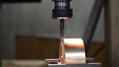 The Chamfer Cutting Process On Nc Milling Machine On Brass Material