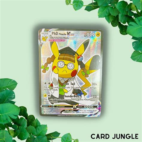 Pokemon Pikachu Phd Cosplay Holo Card Custom Card Etsy