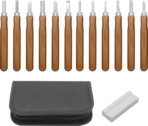 Anxingo Wood Carving Tools 14 Pcs Sk2 Carbon Steel