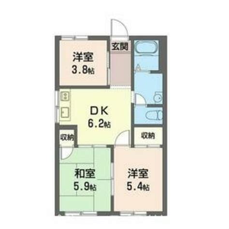 グリーンハイツ愛川b 神奈川県愛甲郡愛川町中津 5万円／3dk 和室5．9畳和室5．4畳洋室3．8畳dk6．2畳／4725