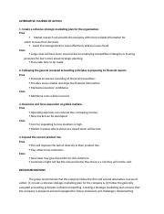 Alternative Courses Of Action And Recommendations Docx Alternative