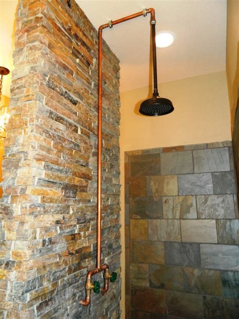 Exposed Copper Shower Houzz