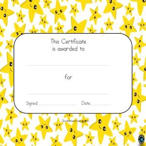 Award Certificates - FREE Editable & Printable - Cute Yellow Stars to Love