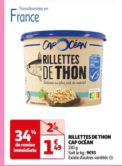 Promo Rillettes De Thon Cap Océan chez Auchan iCatalogue fr