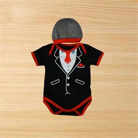 Jual Jumper Bayi Topi Motif Jas Sr K Bhan Bagus Halus Katun