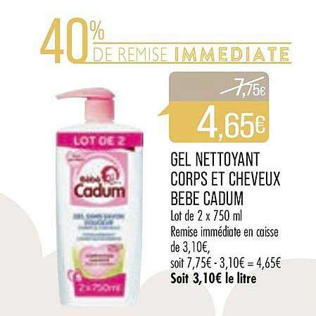 Offre Gel Nettoyant Corps Et Cheveux B B Cadum Chez Match