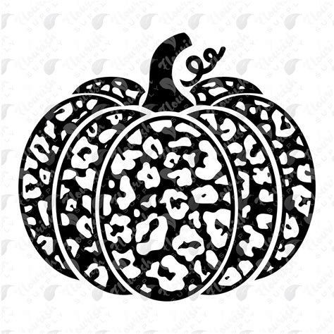 Leopard Print Pumpkin Svg Stencil Template Cut File Etsy