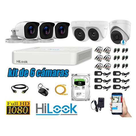 Ripley C Maras Seguridad Kit Hilook Full Hd Tb Camara Con Audio