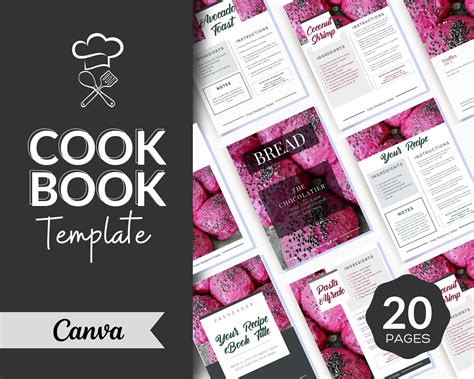 Ebook Canva Template Ebook Template Cookbook Template Canva Recipe