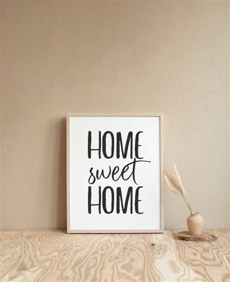 Home Sweet Home Sign Printable Wall Art Printable Quote Wall Etsy