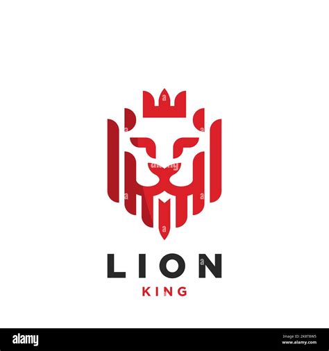 Creative Lion Head With Crown Symbol Vector Illustration Stock Vector